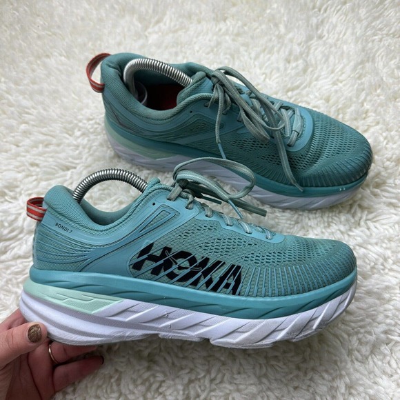 Hoka One One Shoes - Hoka One One Women's Bondi 7 Aquarelle Eggshell Blue Size 9
